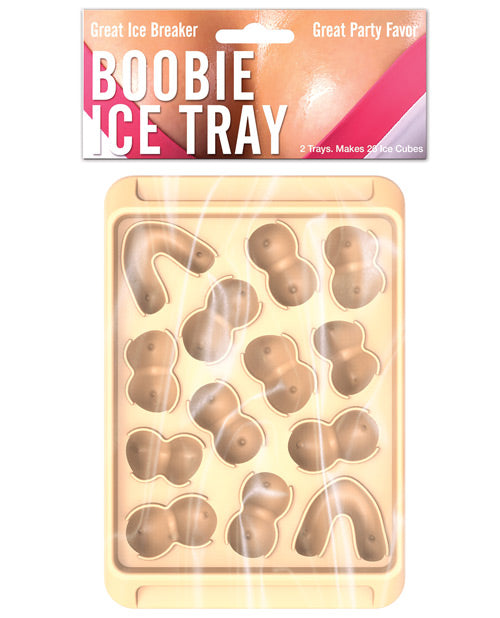 Boobie Ice Tray Flesh 2 Pack - Silicone Breast Shaped Ice Cube Molds for Bachelorette Parties, Cocktails & Fun Drinks