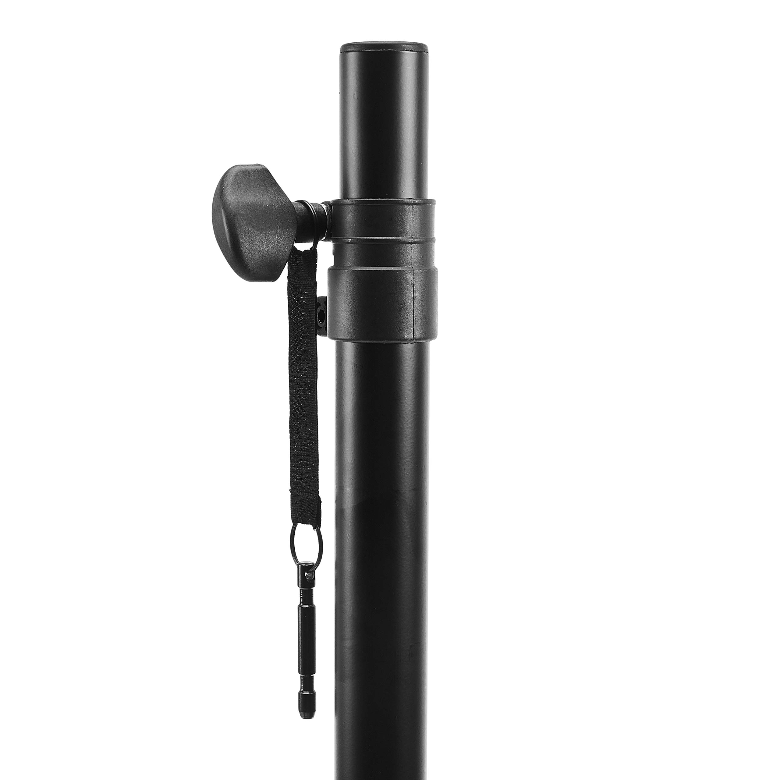 Amazon Basics Adjustable Speaker Stand - 4.1 to 6.6-Foot Height, Heavy Duty Steel Construction for PA Systems, Studio Monitors & Home Theater Speakers - Perfect for DJs, Musicians & Audio Enthusiasts