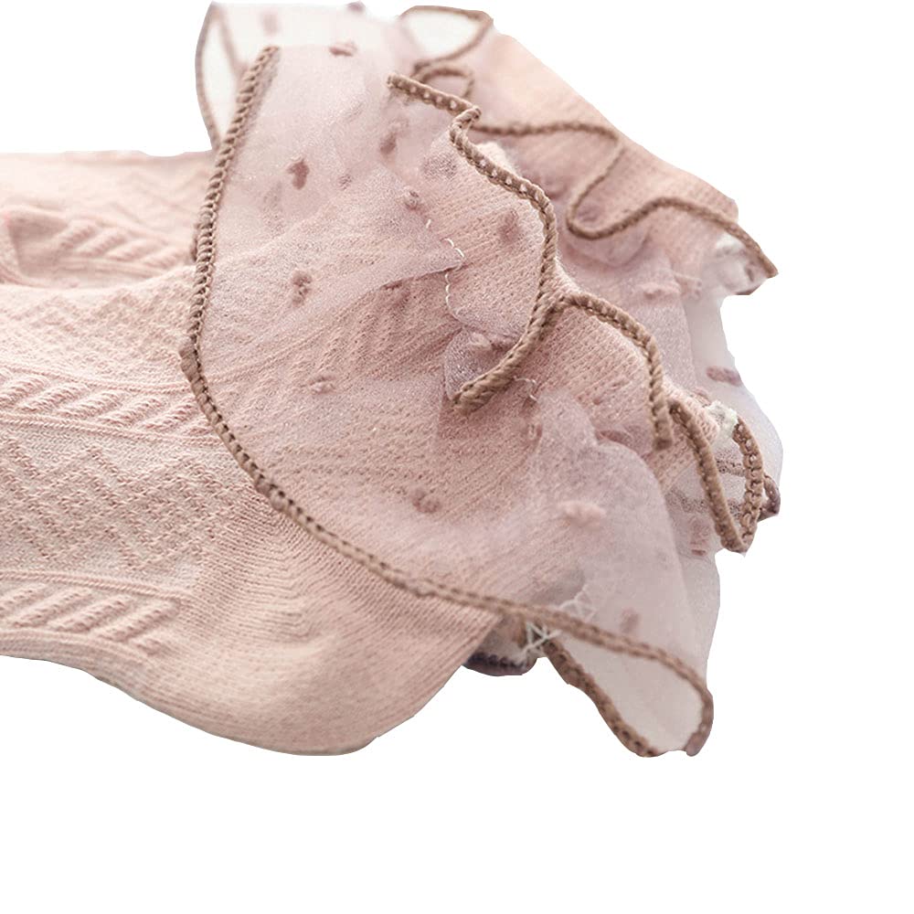 4/5/6 Pack Baby Girls Ruffle Socks - Lace Flower Ankle Socks for Toddlers & Infants - Soft Frilly Socks for Everyday Wear, Special Occasions & Photo Shoots