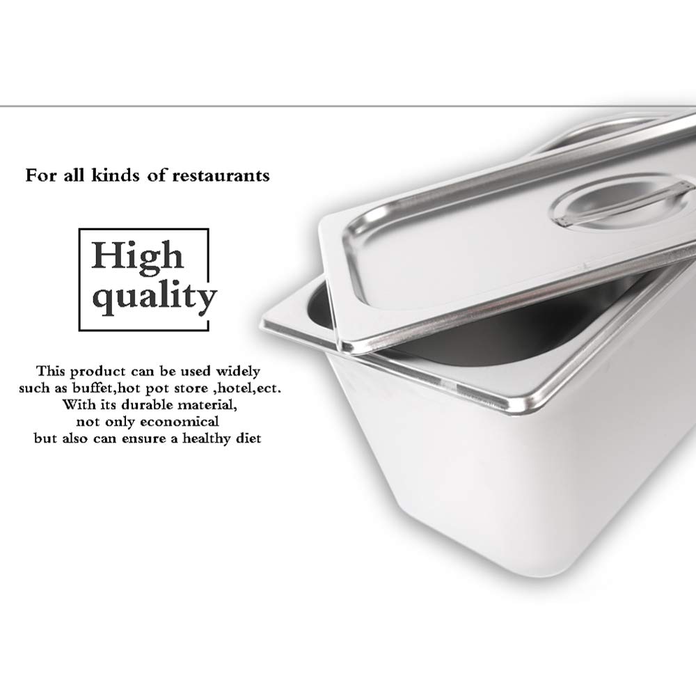 1/2 Gastronorm Pan Stainless Steel Food Container - GN 1/2 Size Deep Edge Baking Sheet Pan with Mirror Finish for Toaster Oven, Jelly Roll, BBQ Grill & Commercial Kitchen Use - Dishwasher Safe Hotel Pan (5.9