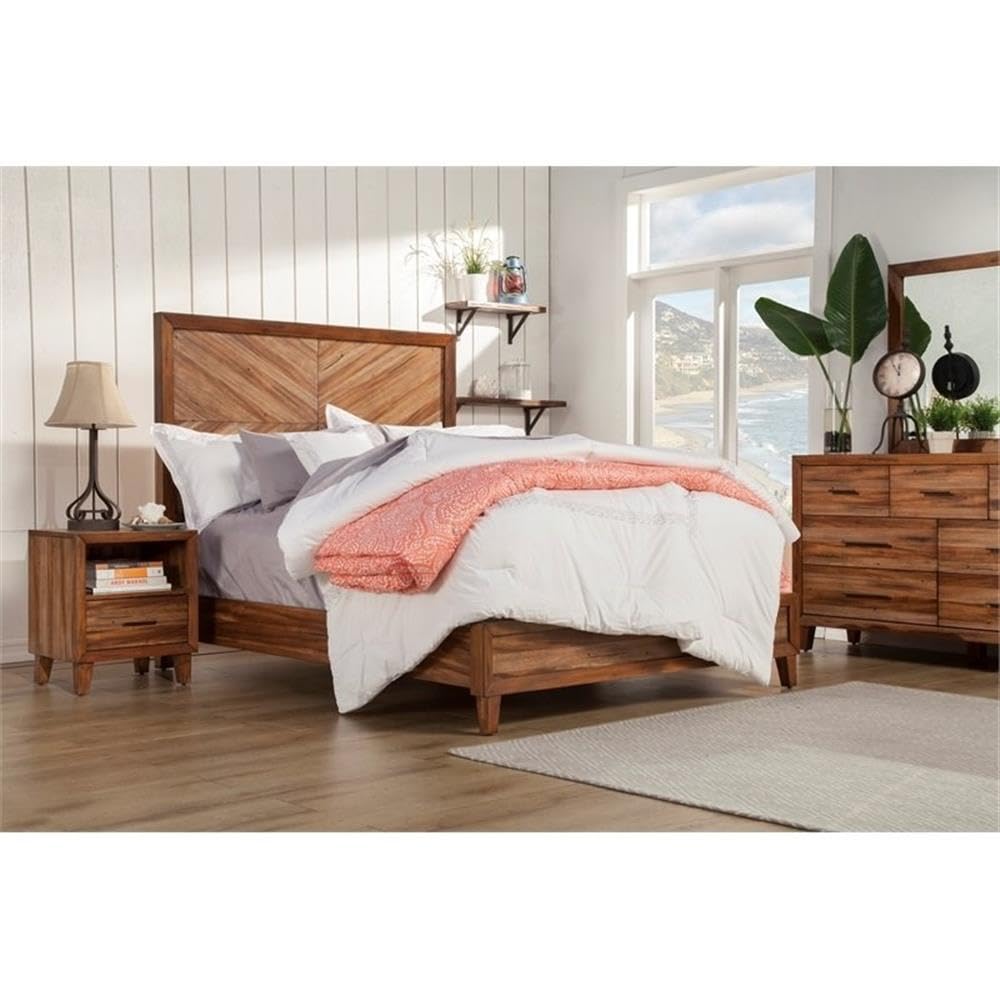Home Square 2-Piece Bedroom Set - Nightstand & Multifunctional Storage Chest in Rich Toffee Brown | Perfect for Small Spaces, Guest Rooms & Apartment Living