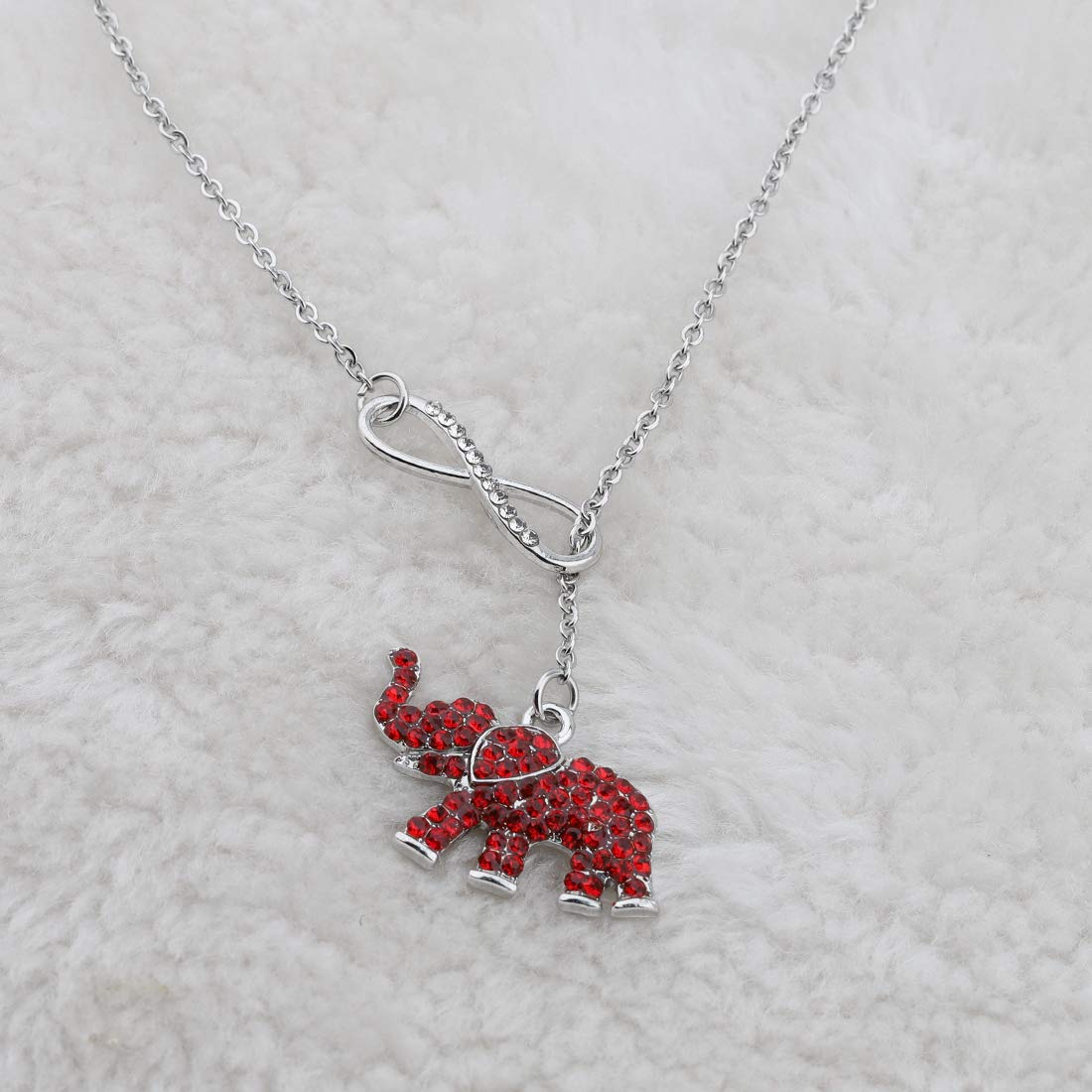 CHOORO Red Elephant Charm Necklace - Greek Sorority Jewelry Gift for Sisters, Friendship & Special Occasions | Perfect for Sorority Events, Graduation Gifts & Meaningful Keepsakes