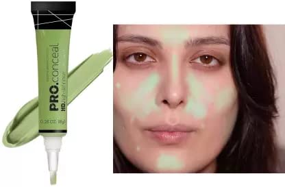 LOOK PRO GREEN CONCEALER for Fine Lines & Wrinkles - Color Correcting Makeup for Dark Circles & Blemishes - Perfect for Everyday Makeup & Professional Use