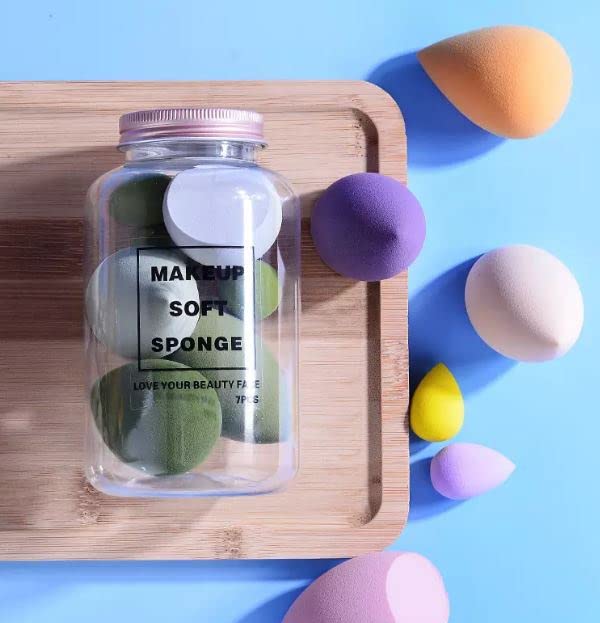 5Pcs Small Beauty Blender Sponge Set - Soft Makeup Sponge for Foundation, Cream & Powder Blending - Includes 1 Makeup Remover Pad - Perfect for Daily Makeup Application & Travel Beauty Essentials