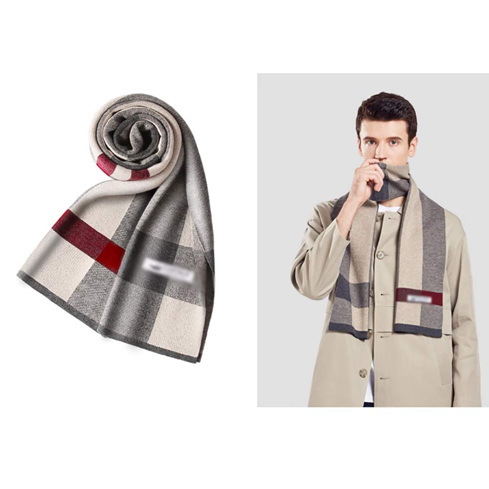 Men's Winter Plaid Scarf Set - Super Soft Checkered Couple Scarves for Him & Her, Warm Fashionable Unisex Gift Box (Beige) - Perfect for Cold Weather, Christmas Gifts & Romantic Outings