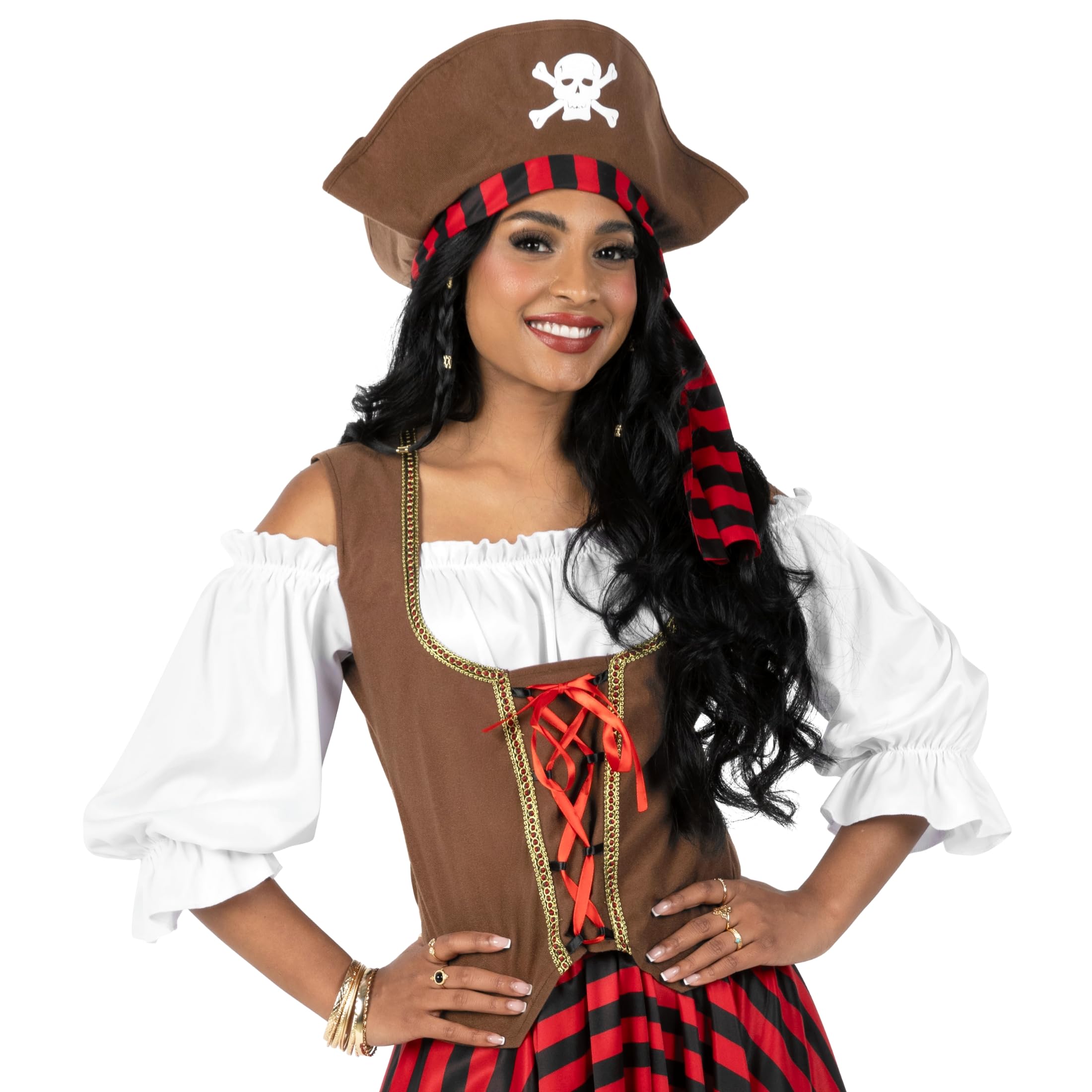 Fun Shack Women's Pirate Costume - Sexy Adult Pirate Wench Outfit for Halloween, Cosplay & Themed Parties | Perfect for Halloween Costumes, Renaissance Fairs & Pirate Events