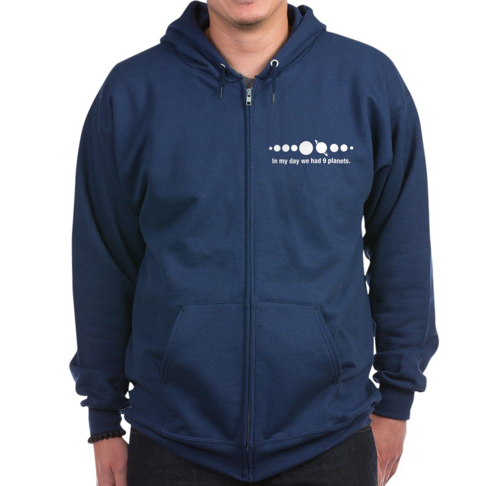 In My Dad We Had 9 Planets Zip Hoodie - Vintage Solar System Sweatshirt for Astronomy Lovers | Perfect for Casual Wear, Gifts & Space-Themed Events