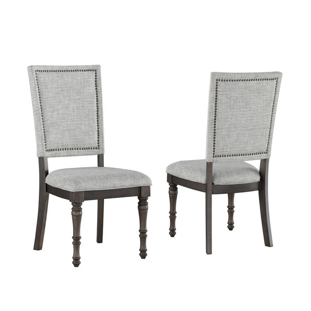Steve Silver Linnett Sagebrush Upholstered Dining Chairs - Gray Set of 2, Modern Comfortable Kitchen & Dining Room Chairs for Home, Restaurant, or Office Use