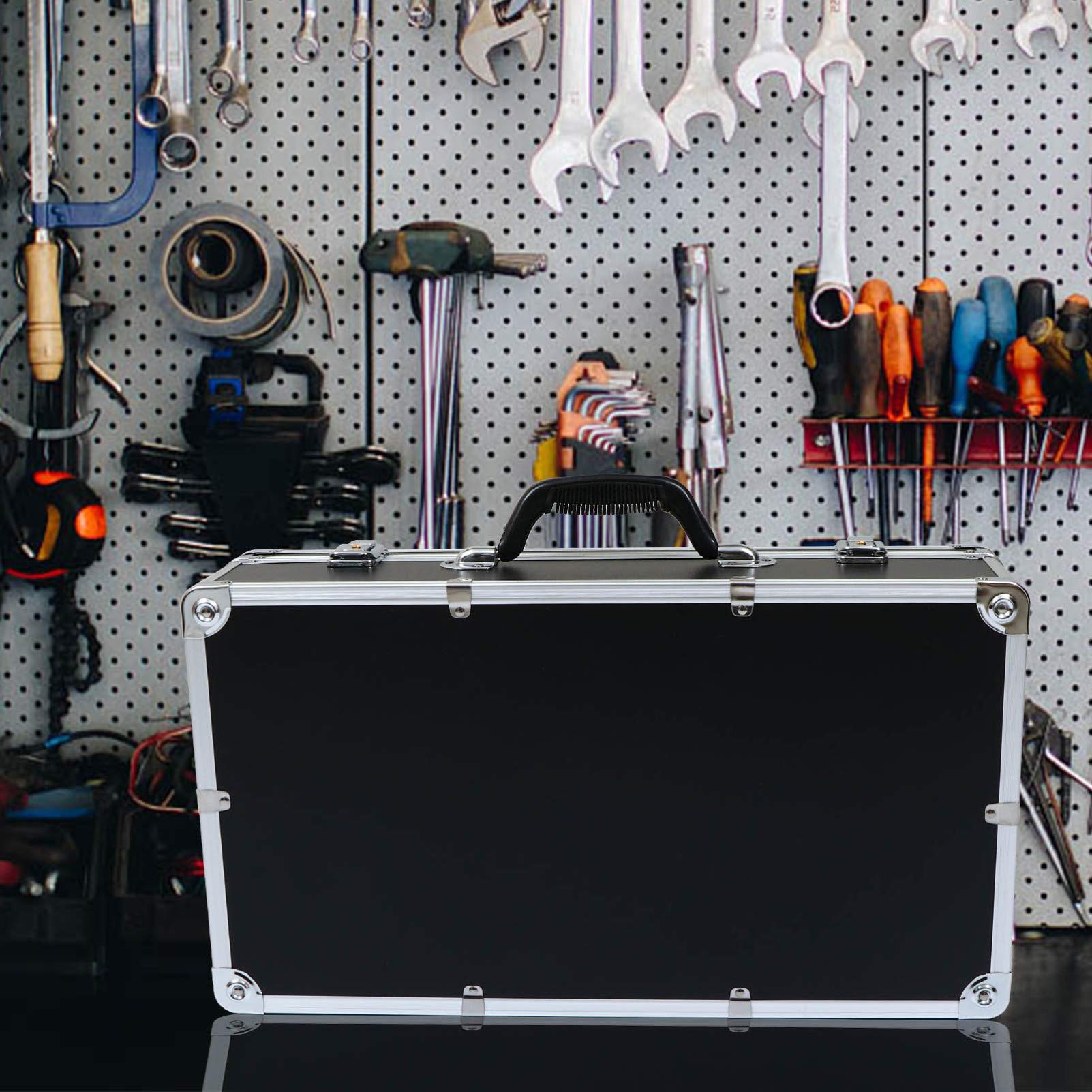 Heavy Duty Metal Tool Box with Foam Insert - Universal Hard Carrying Case for Electronics, Tools, Cameras & Testing Equipment - Waterproof Jobsite Tool Storage Case for Professionals & DIY Projects - Perfect for Workshops, Construction Sites & Field Work