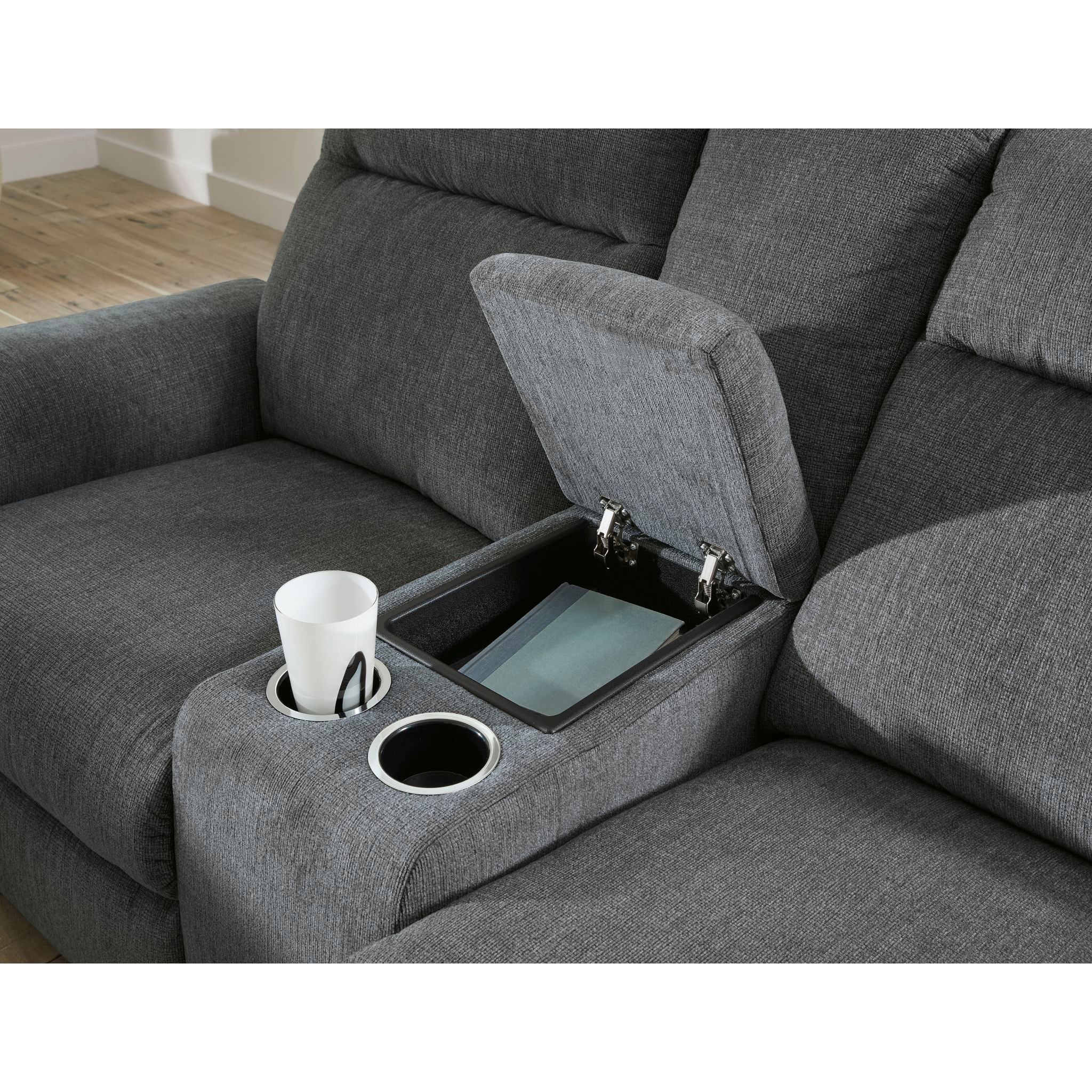 Barnsana Power Reclining Loveseat with Console - Modern Electric Recliner Sofa for Living Room, Home Theater & Family Room - Comfortable Dual Motor Couches with USB Charging & Cup Holders