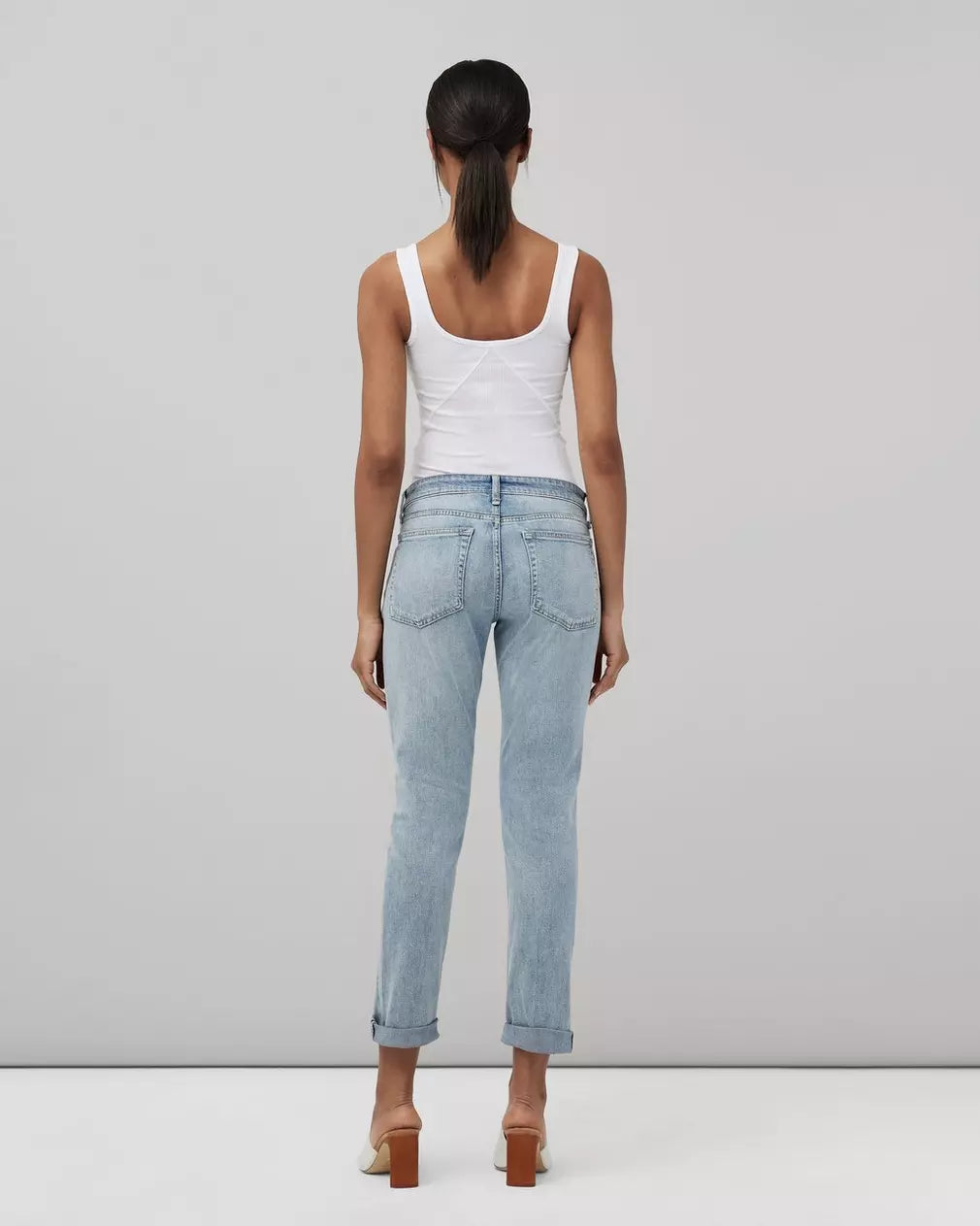 Dre Low Rise Boyfriend Jeans for Women - White Haven Distressed Denim | Casual Comfort Fit for Everyday Wear & Weekend Outings