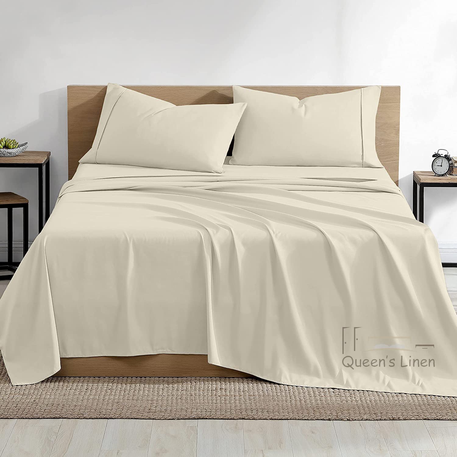 Premium RV Short Queen Sheet Set - Ivory Solid 60