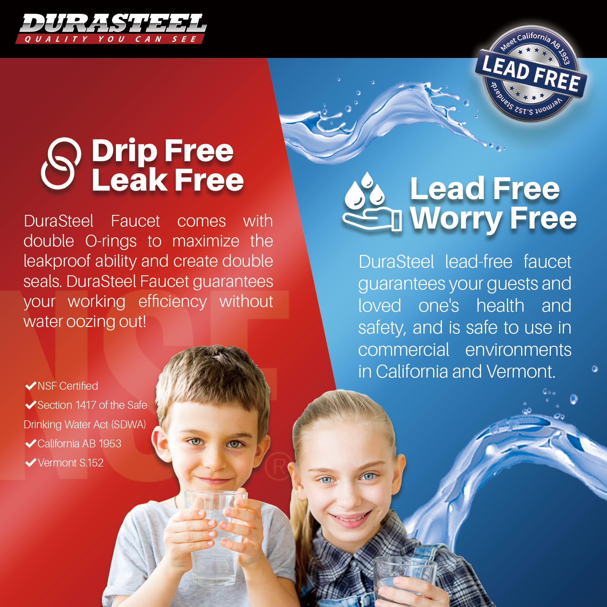 DuraSteel Commercial Kitchen Wok Range Faucet - 14