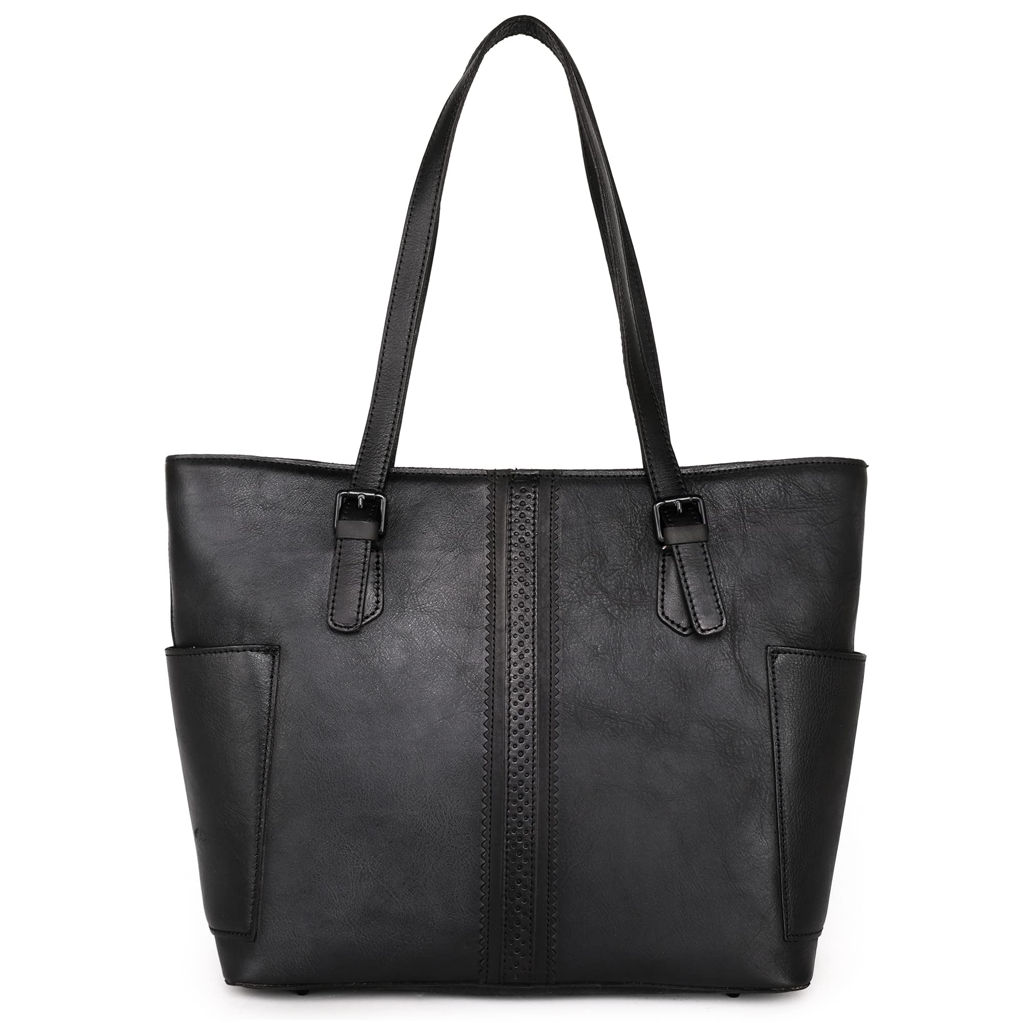 Montana West Genuine Leather Hobo Bags for Women - Handcrafted Tooled Handle & Tassel Details - Stylish Crossbody Purse for Work, Travel & Everyday Use