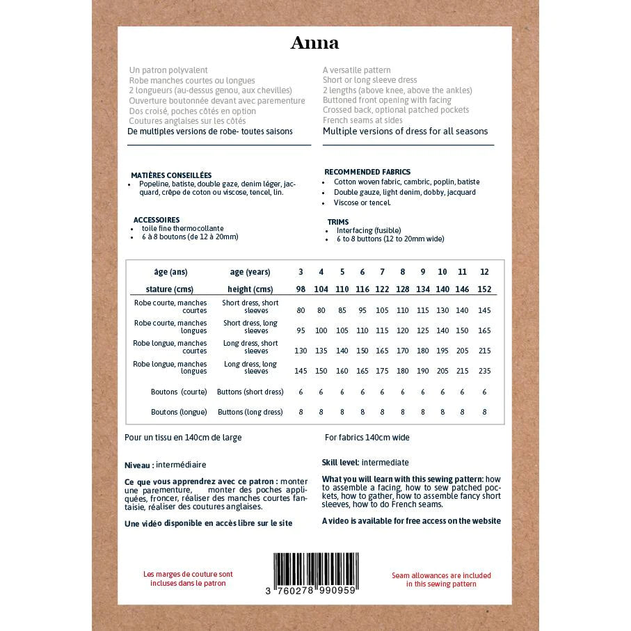 Anna Dress Pattern for Girls Age 3-12 Years | DIY Sewing Project for Birthday Parties & Special Occasions