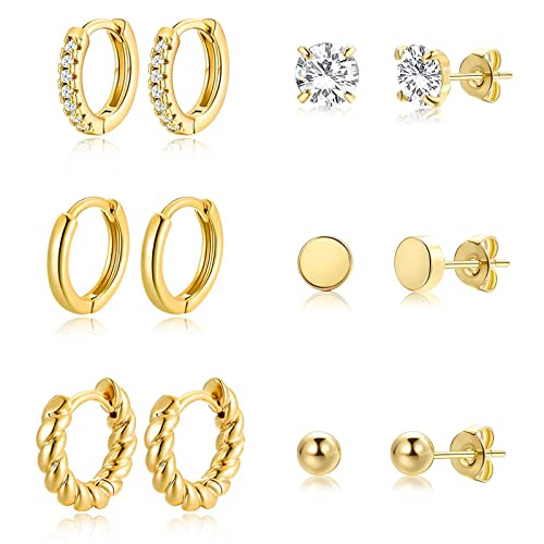 B-Gold stud and huggie set