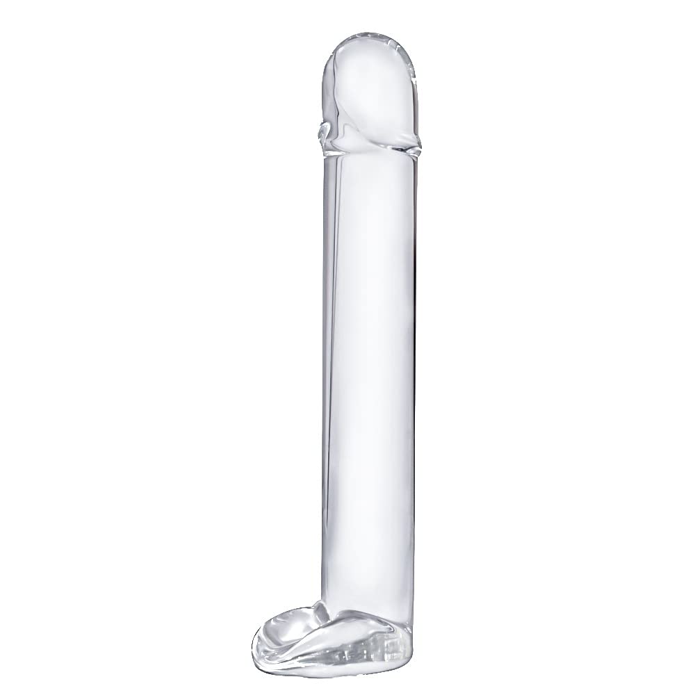 8.9 Inch Glass G-Spot Dildo - Thick Clear Adult Sex Toy for Women & Men - Perfect for Solo Play, Couples & BDSM Exploration