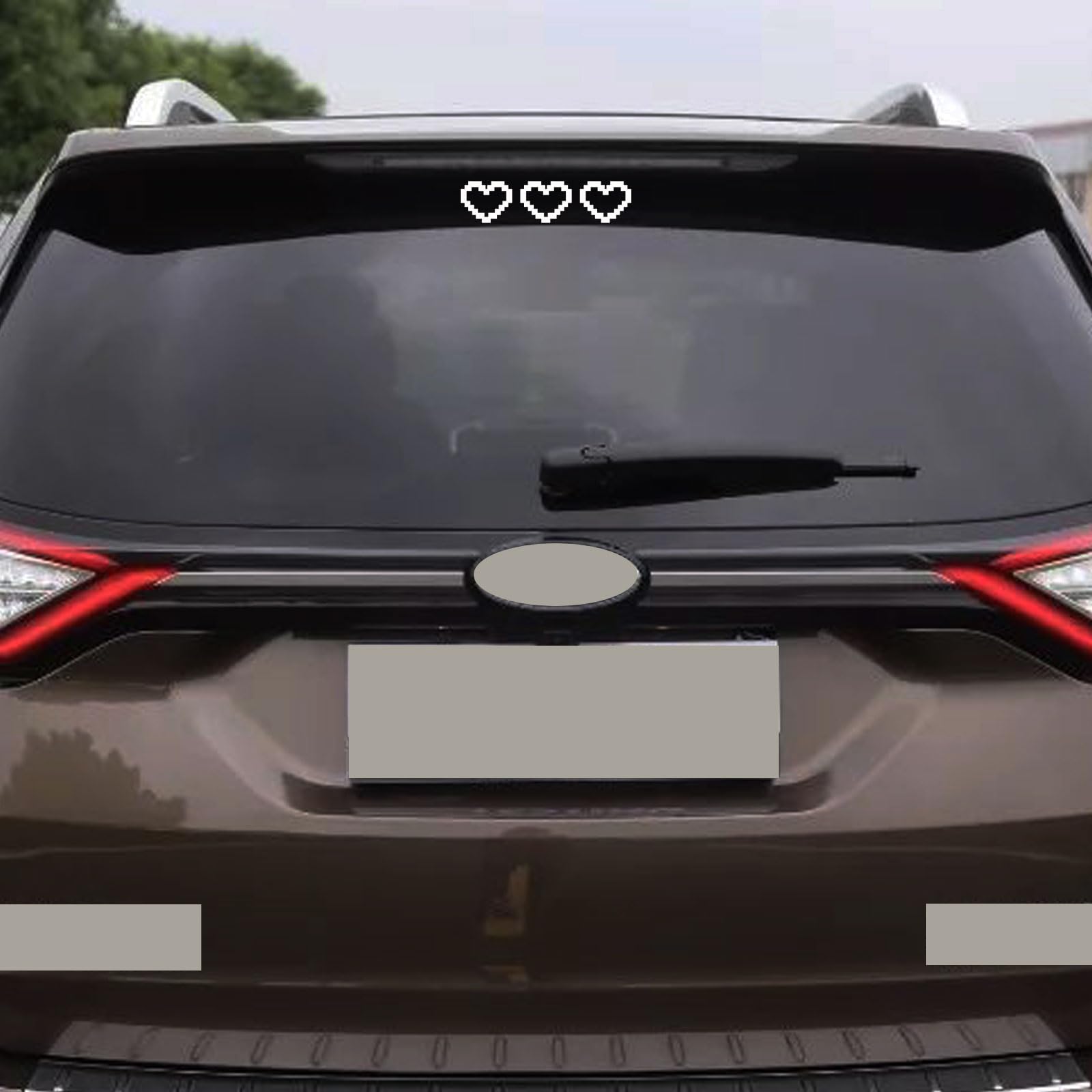 2 Pack Holographic Pixel Hearts Vinyl Decals - Waterproof Car Bumper Stickers, Laptop & Water Bottle Decor - 4
