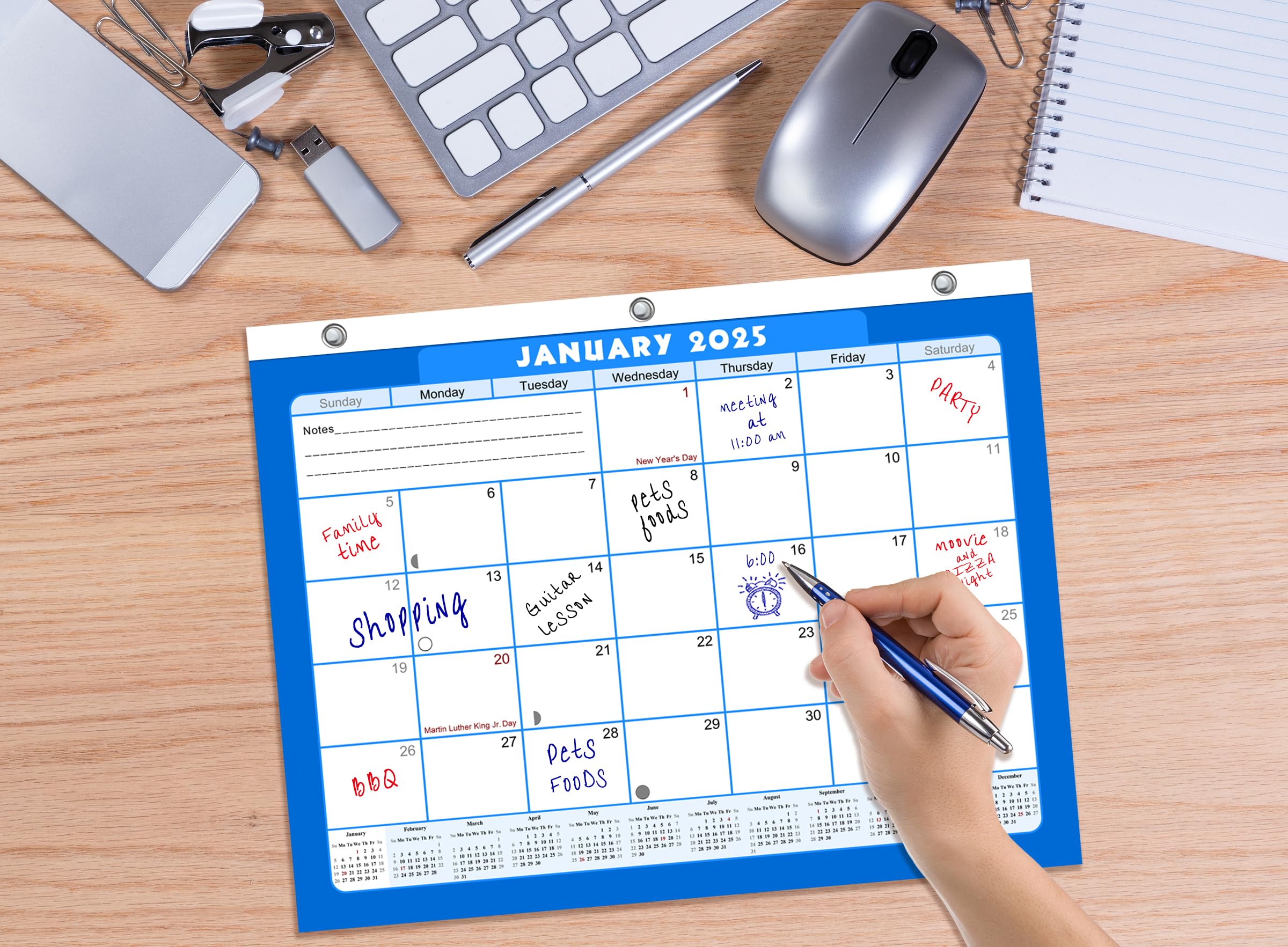 2025 Calendar - 12 Month Student Planner for 3-Ring Binder, Desk & Wall | Academic Schedule Organizer, School & Office Use | Perfect for Homework Tracking & Time Management