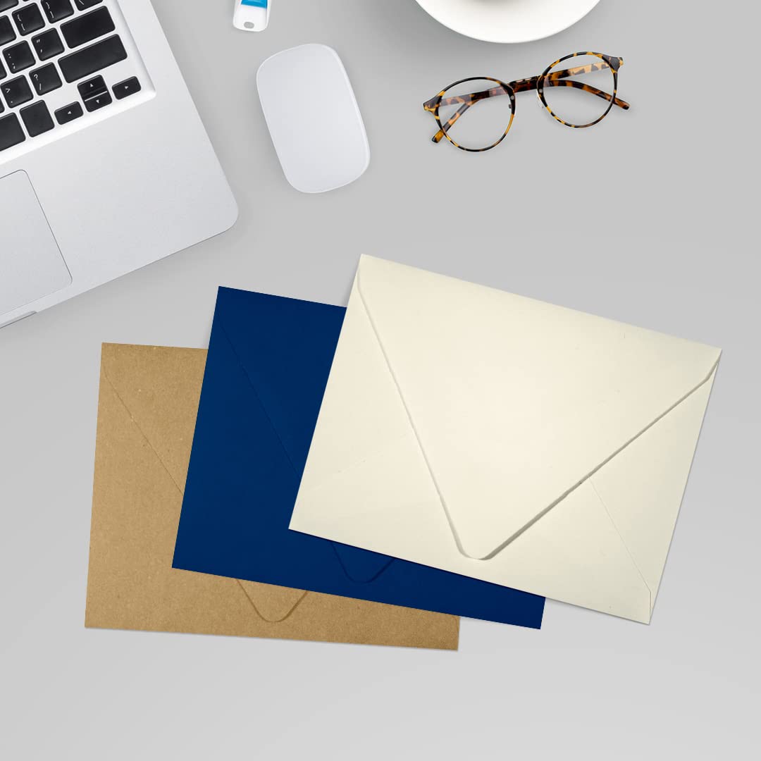 A2 Contour Flap Envelopes 4 3/8 x 5 3/4 Inches - 100% Recycled Natural Kraft Paper - Pack of 1000 - Perfect for Mailing, Invitations & Business Correspondence