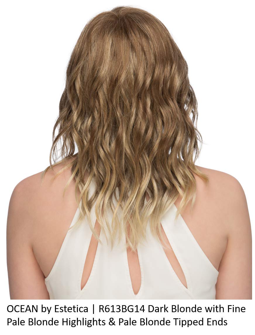 Estetica OCEAN Front Lace Wig 5-Piece Bundle with Wig Liner, Wide Tooth Comb, Belle of Hope Luxury Shampoo & Care Guide (CKISSRT4) - Perfect for Daily Wear, Cosplay & Special Occasions