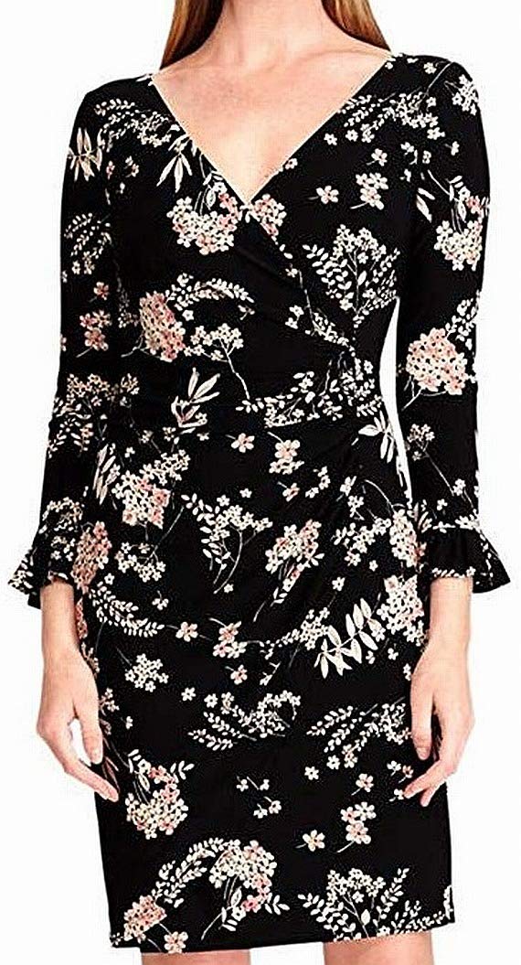 American Living Women's Fallon Wrap Dress - Black, Size 8 | Flattering Casual & Office Wear for Women | Perfect for Work, Date Night & Special Occasions