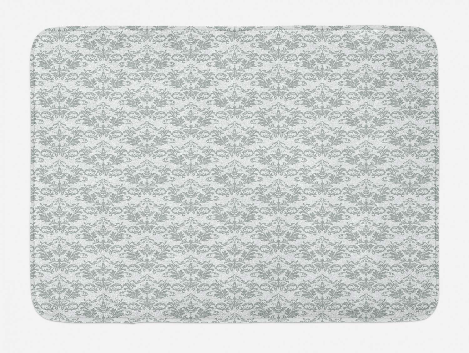 Ambesonne Abstract Bath Mat - Non Slip Plush Bathroom Rug with Rhythmic Chandelier Damask Pattern, 30.2