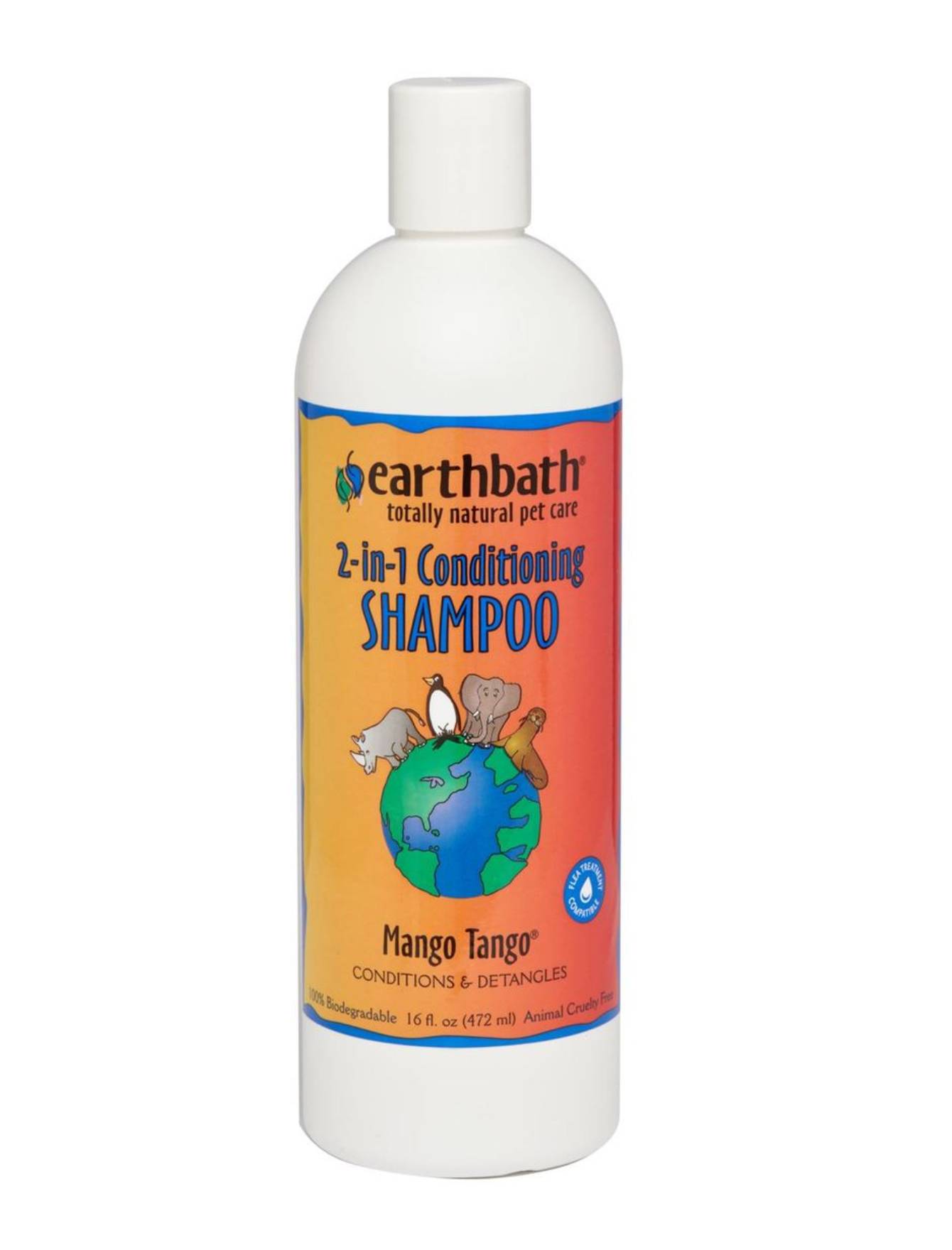 Earthbath Mango Tango 2-in-1 Shampoo & Conditioner for Dogs & Cats - 16oz & 1 Gallon Sizes - Natural Pet Grooming with Aloe Vera & Vitamin E - Perfect for Bath Time & Skin Care