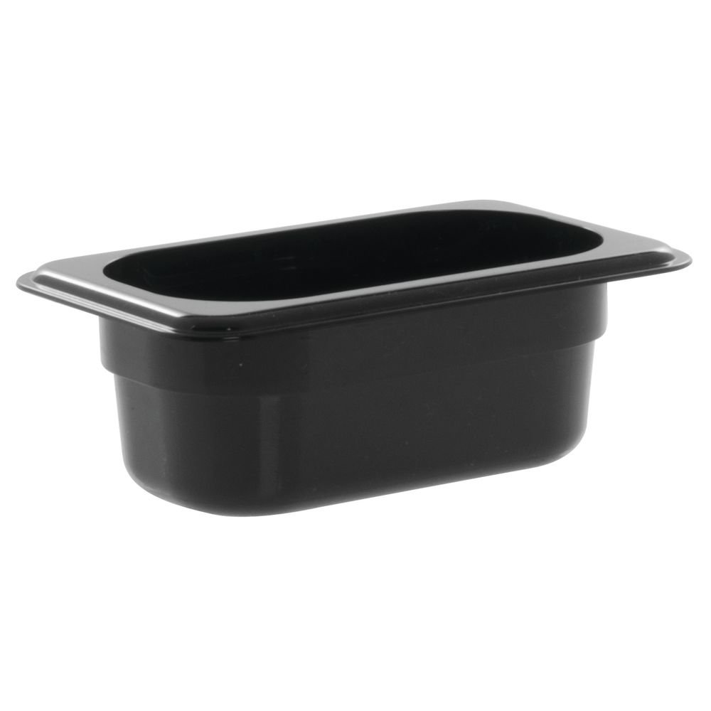 Cambro 1/9 Size Black High Heat H-Pan Food Container - 2.5