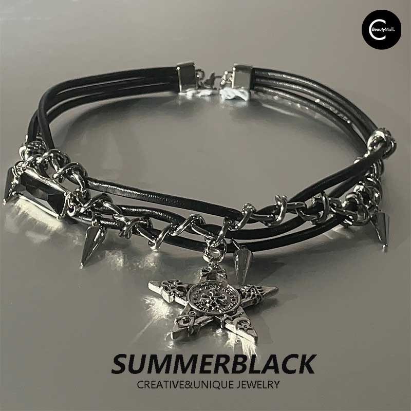 SUMMERBLACK Y2K Gothic Punk Choker Necklace - Edgy Gothic Jewelry for Women | Perfect for Concerts, Rave Parties & Alternative Fashion