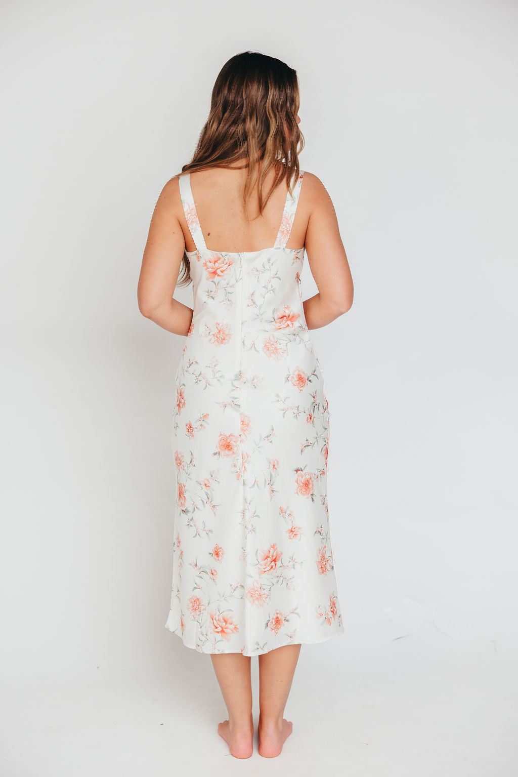 The Felicity Midi Dress - Ivory Floral Print Summer Dress for Women | Perfect for Weddings, Garden Parties & Date Nights