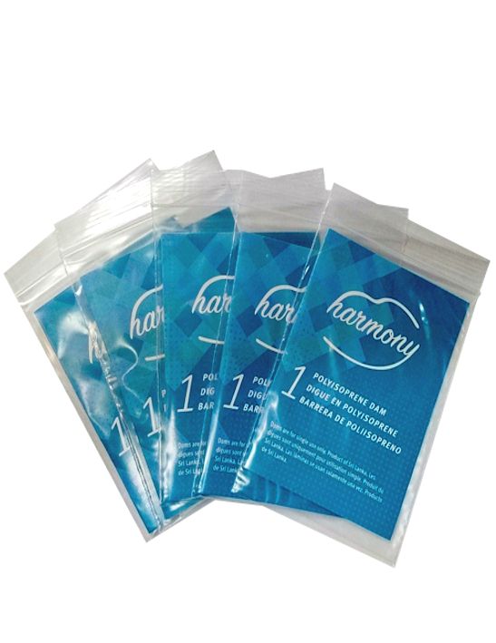 Harmony Non-Latex Dental Dams for Safe Oral Sex & Dental Procedures - Ultra Thin, Soft & Strong Barrier Protection for Intimacy & Professional Use