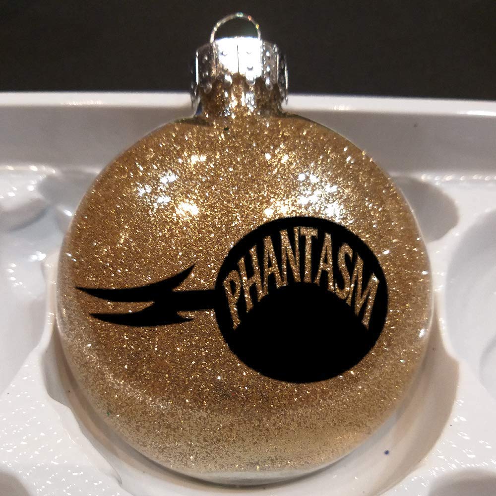 Phantasm Sphere Gold Glitter Shatterproof Christmas Ornament - Horror Movie Collectible for Halloween & Holiday Decorations - Perfect for Tree Decor, Gift Giving & Horror Fan Collections