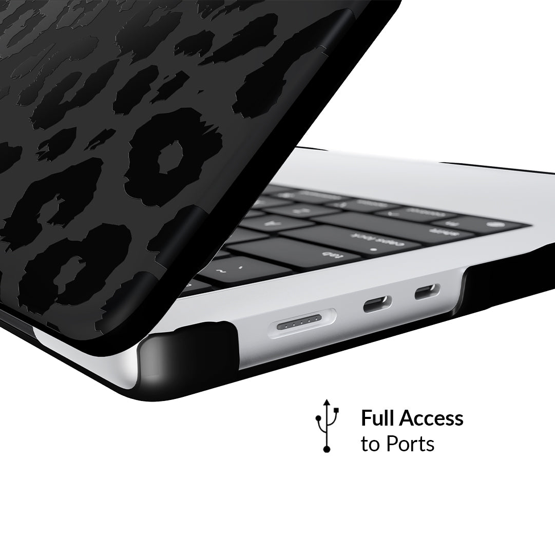 Stylish Black Leopard Print MacBook Pro/Air Case - Durable Protective Cover for 13/15/16 Inch Laptops - Perfect for Work, Travel & School Accessories