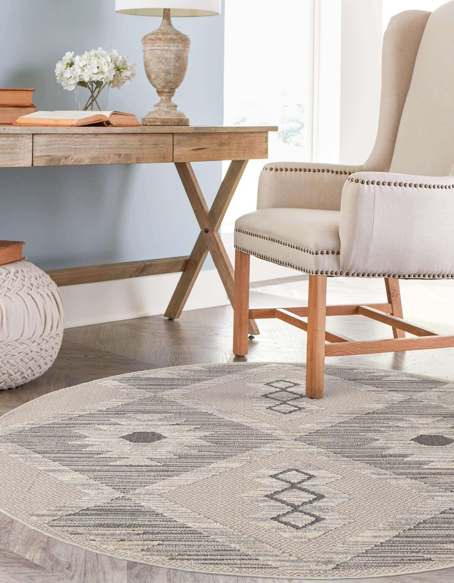 Unique Loom Arlo Collection Round Area Rug 3'3