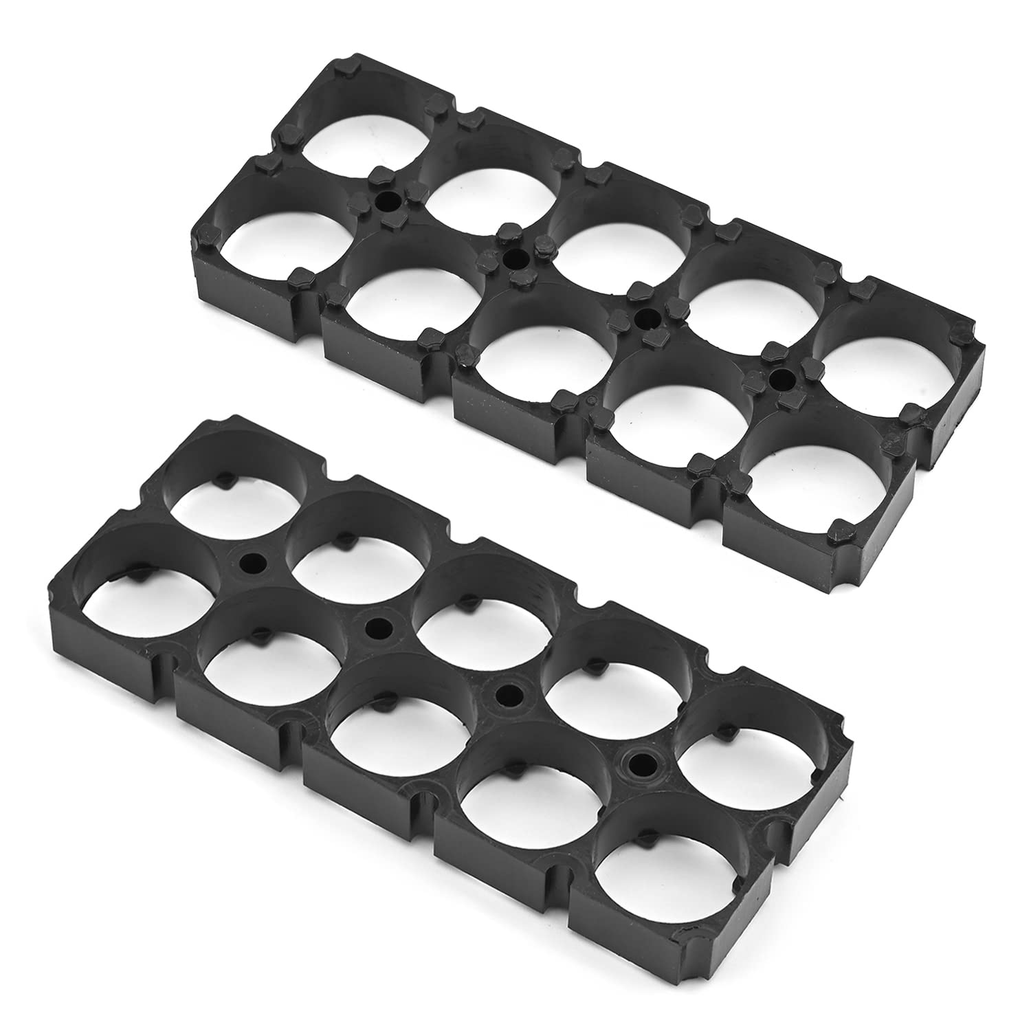 10Pcs 2x5 Cell Spacer 18650 Lithium Battery Plastic Holder Bracket - DIY Battery Pack Organizer with 18.5mm Hole Diameter - Perfect for Power Tools, Solar Energy Storage & Electric Vehicle Battery Projects