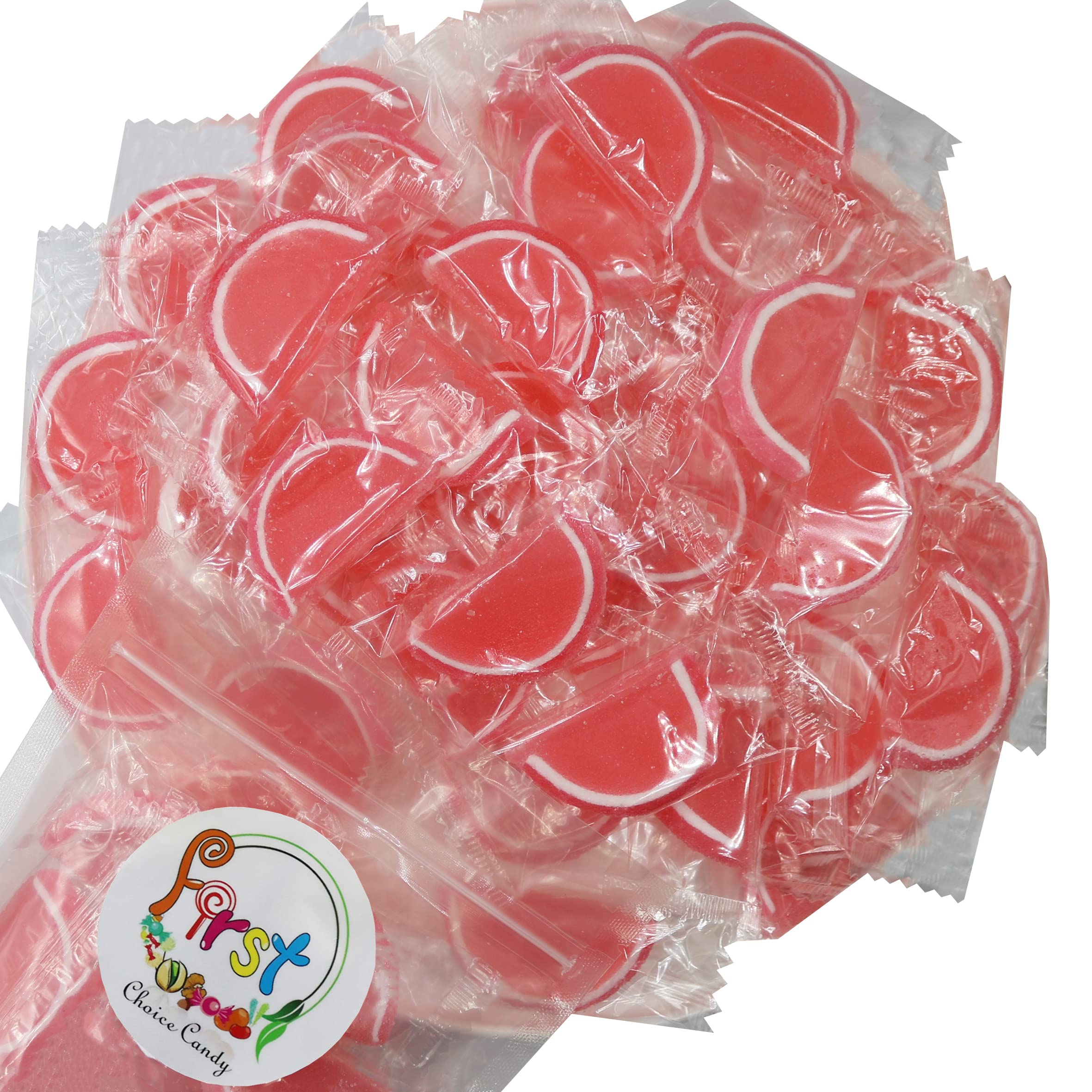 Premium Pomegranate Jelly Fruit Slices Gummy Candy - 1 Pound Bag of Individually Wrapped Chewy Sweets - Perfect for Halloween, Party Favors, Office Snacks & Road Trips