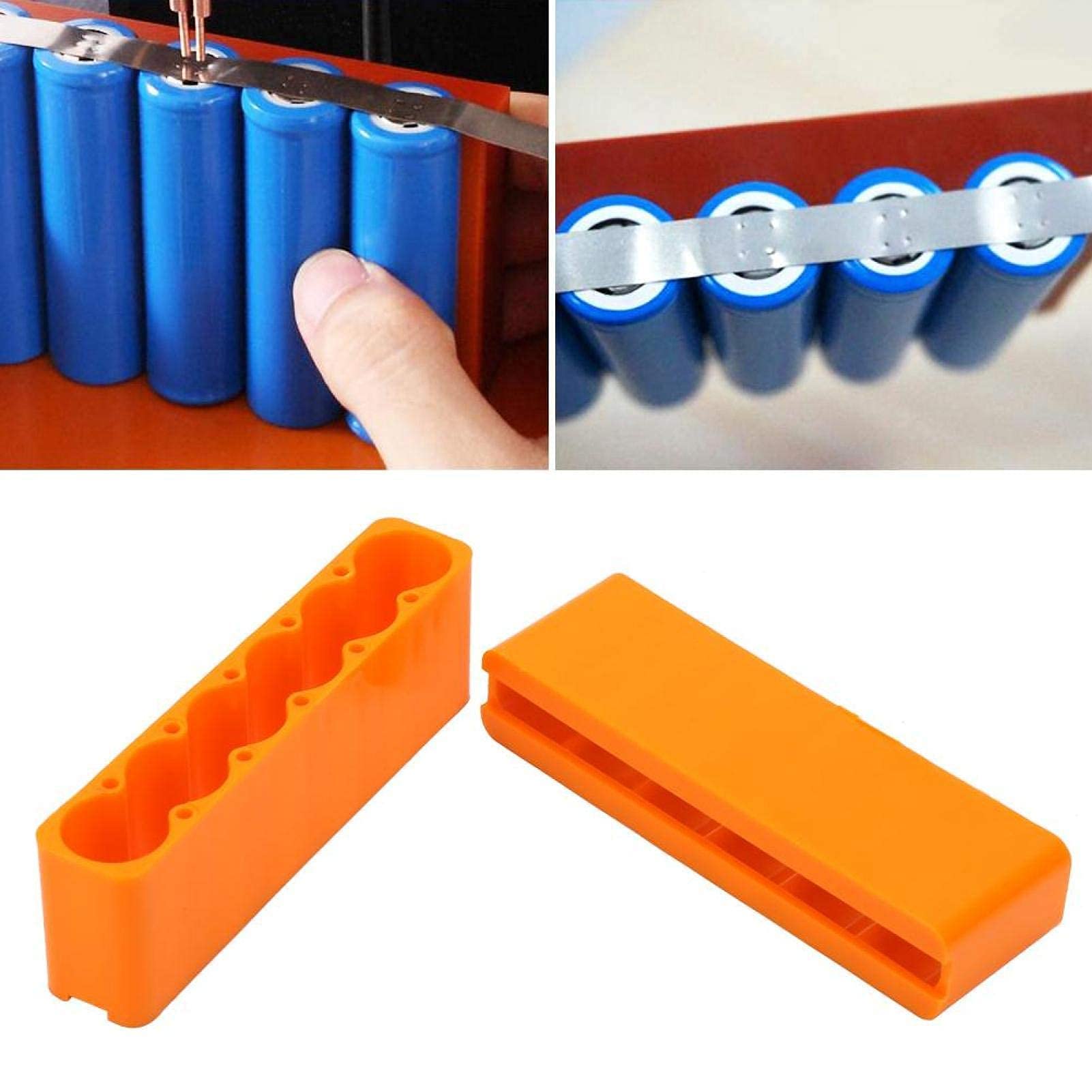 Fafeicy 2PCS Adjustable Plastic Battery Clamp Holder for Industrial Pack Spot Welding (6-Section) - Secure Battery Connections for DIY Projects, Solar Power Systems, and Automotive Repairs