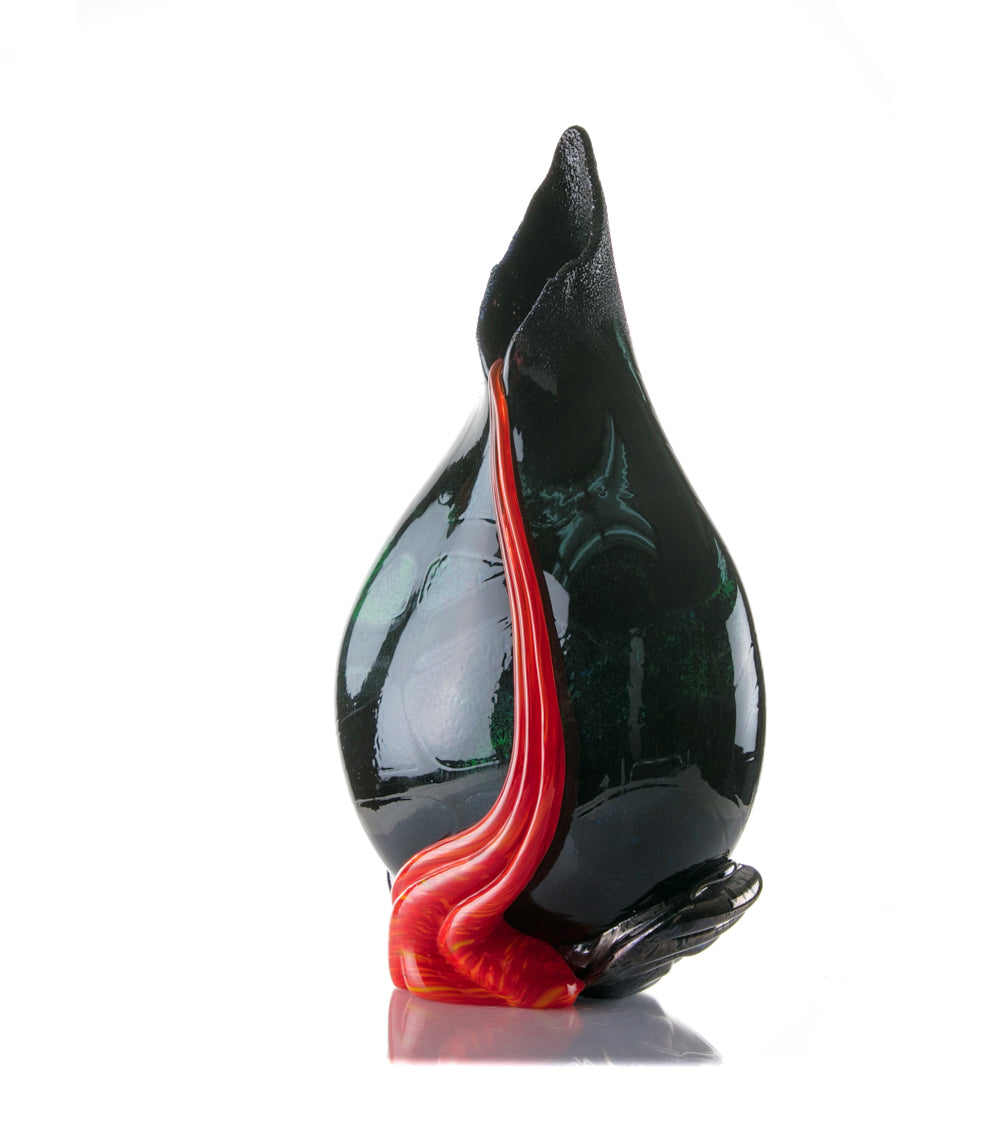 Daniel Moe Black Lava Trail 2 Glass Vessel - Modern Home Decor for Living Room, Office & Wedding Centerpieces