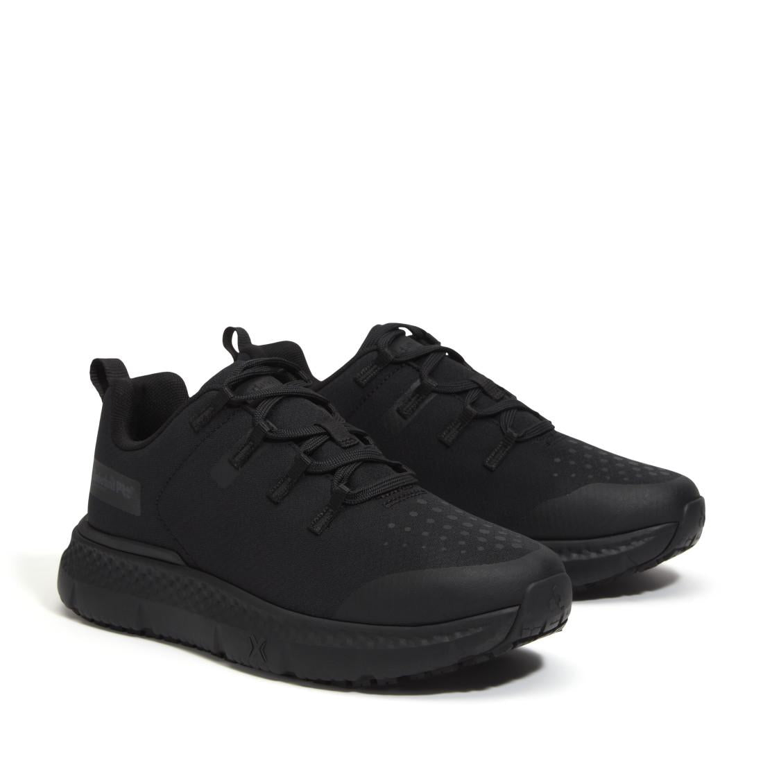 Slip Resistant Work Shoes for Women - Black Ripstop Non-Skid Safety Shoes for Nurses, Waitresses & Restaurant Workers