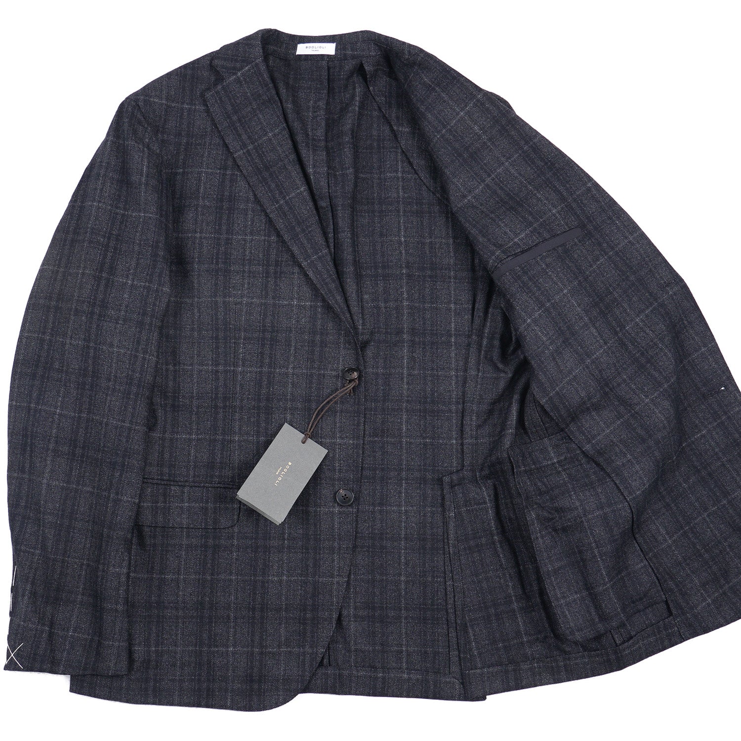 Boglioli Men's Plaid Wool 'K Jacket' Suit - Premium Italian Tailored Blazer for Business & Formal Occasions