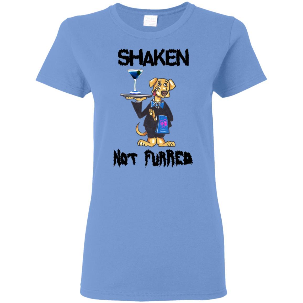 WineyBitches.Co Shaken Not Furred Women's 5.3 oz Cotton T-Shirt - Perfect for Casual Wear, Girls Night Out & Wine Tasting Events
