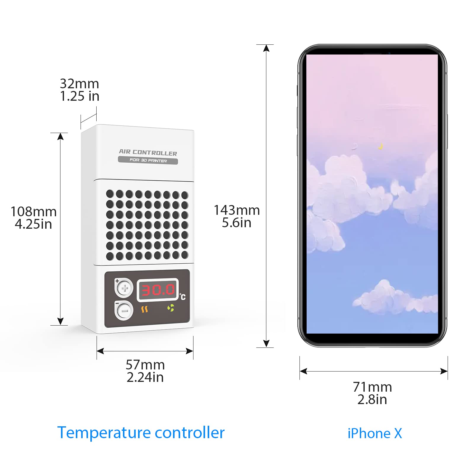 Mini Heater for 3D Printer - Resin 3D Printer Temperature Controller with Digital Thermostat for LCD/DLP 3D Printers | Perfect for Winter Printing & Workshop Temperature Control