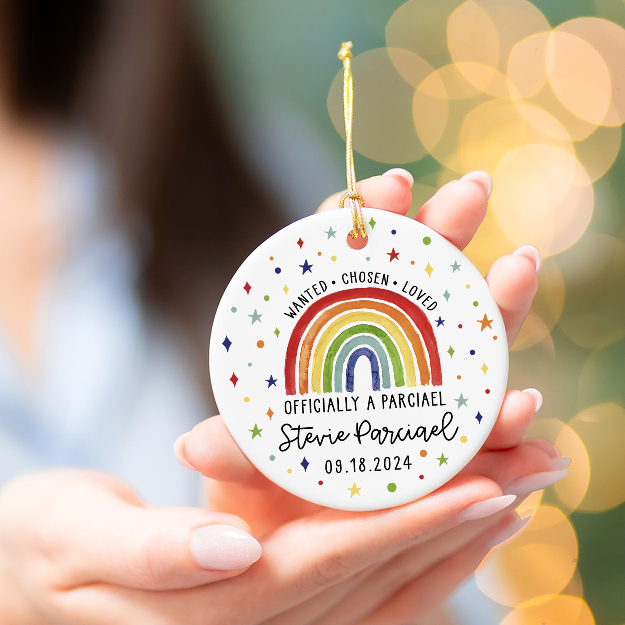 Personalized Adoption Ornament - Custom Gotcha Day Gift for Adoptive Families, Foster Care Keepsake & Adoption Announcement - Perfect for Christmas Tree Decorations & Family Celebrations