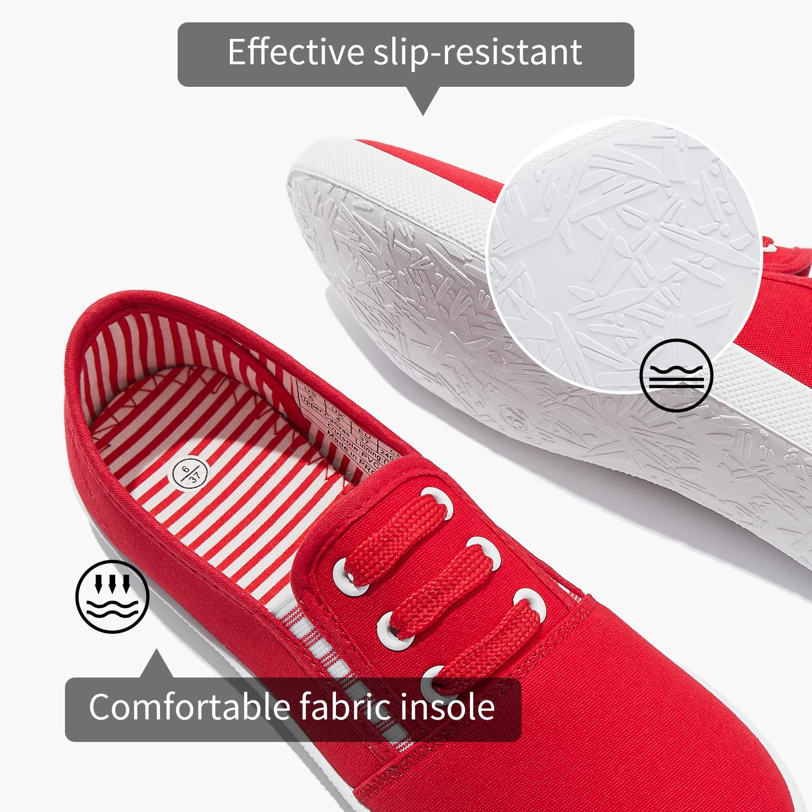 Women's Canvas Slip-On Sneakers - Comfortable Casual Walking Shoes for Women | Non-Slip Flat Dress Shoes & Work Shoes | Perfect for Office, Travel, and Everyday Wear