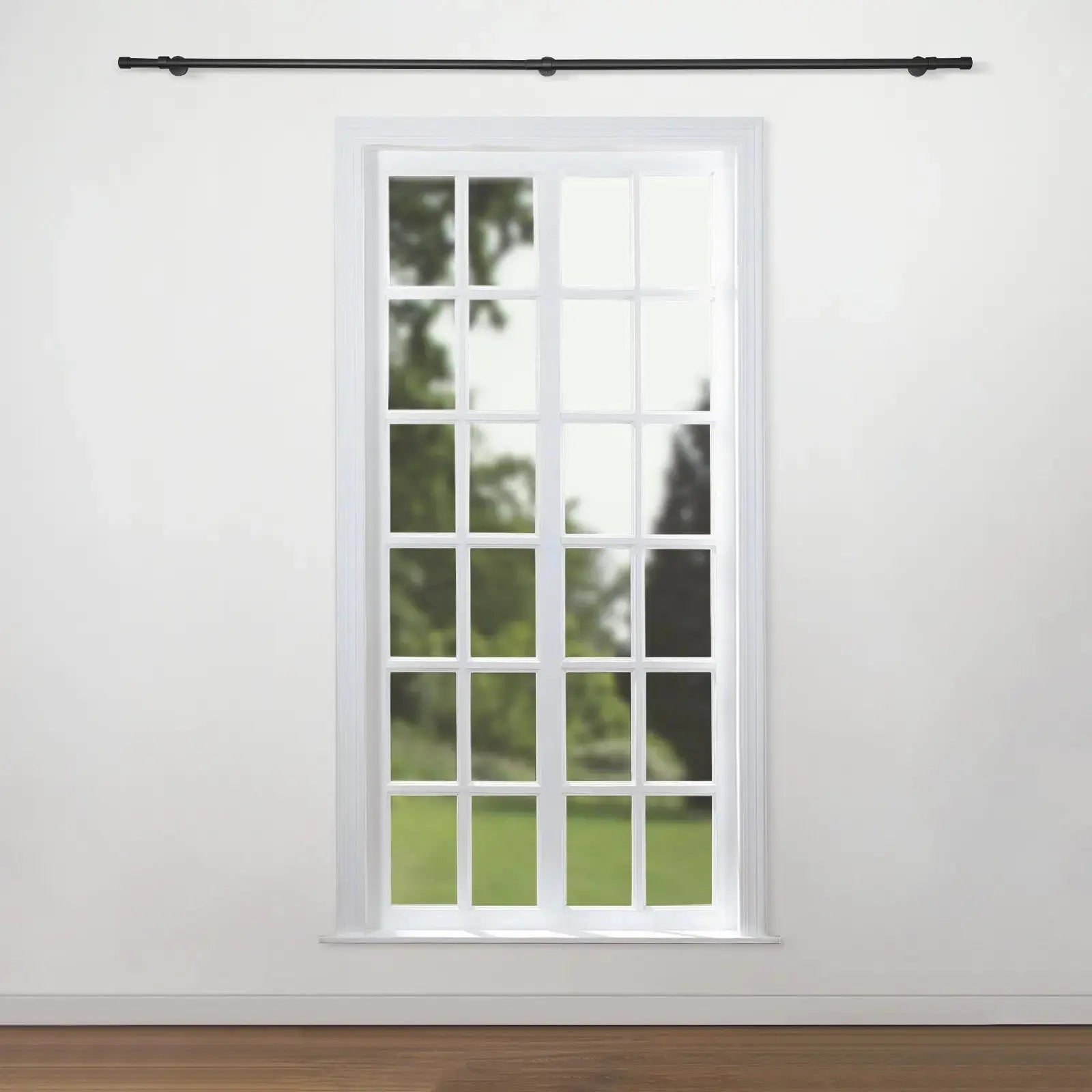 Jaylon Adjustable Window Curtain Rod with Heavy Duty Wall Brackets - Black Metal Drapery Rod for Living Room, Bedroom, Kitchen (36-72 inches) | Perfect for Home Decor & Light Blocking