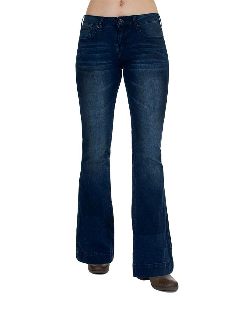 Cowgirl Tuff Women's Dark Wash Denim Jeans - Indigo Size 31L - Perfect for Western Rides, Ranch Work & Casual Outfits