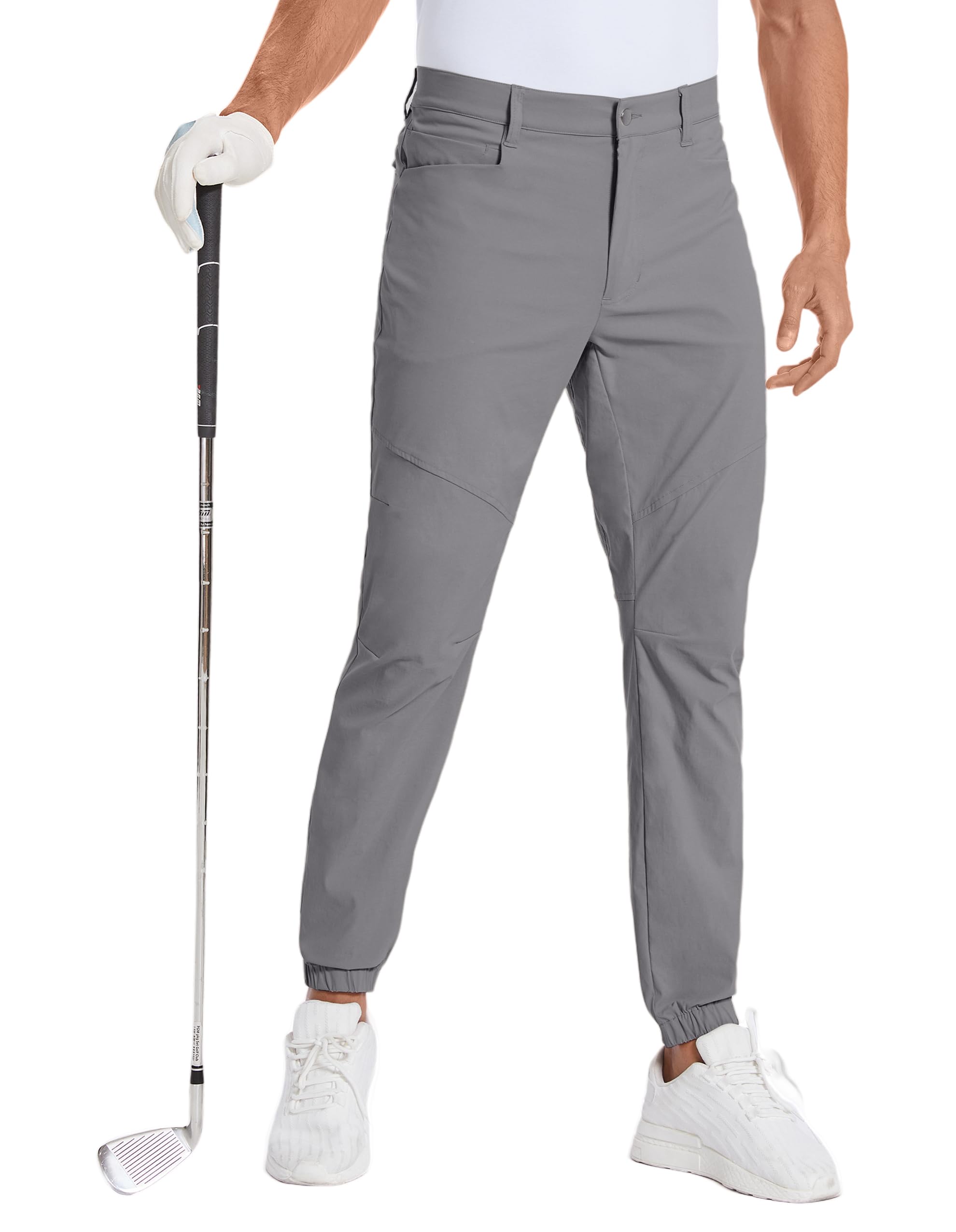 **PULI Men's Stretch Golf Joggers Pants - Waterproof Slim Fit with 4 Pockets - Hiking, Casual, Travel & Work Pants for Men - Perfect for Golfing, Outdoor Adventures & Everyday Wear**