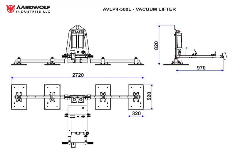 AVLP4PRO 500L Vacuum Lifter - Heavy Duty Industrial Suction Hoist for Glass, Stone & Metal - Perfect for Construction, Warehouse & Manufacturing Worksites