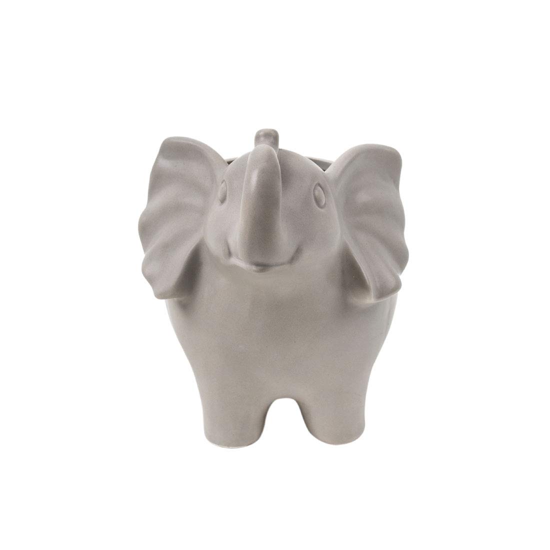 Chumbak Handcrafted Grey Elephant Ceramic Planter - 10